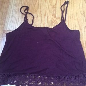 Forever 21 burgundy crop tank top